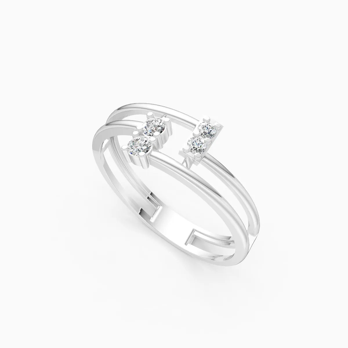 Double Bar Diamond Ring