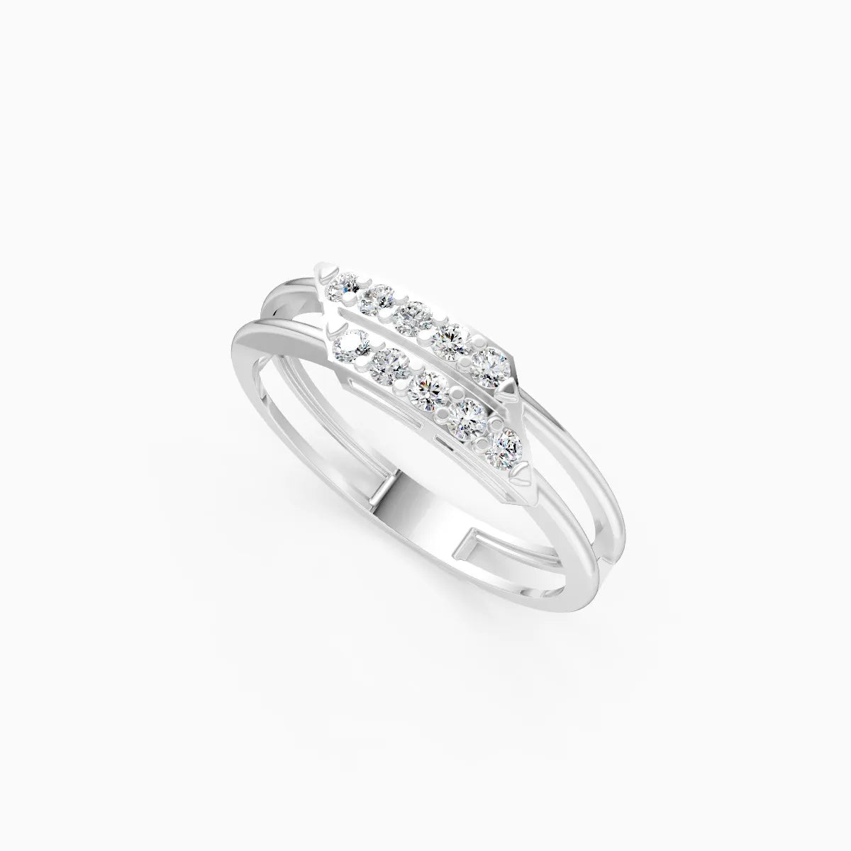 Twin Bar Diamond Ring
