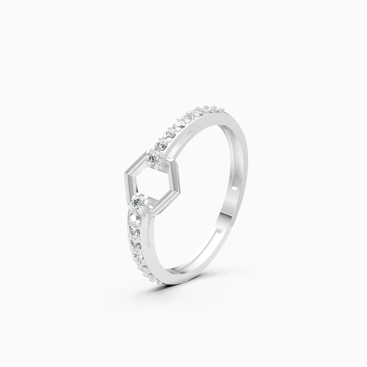 Modern Hex Link Ring