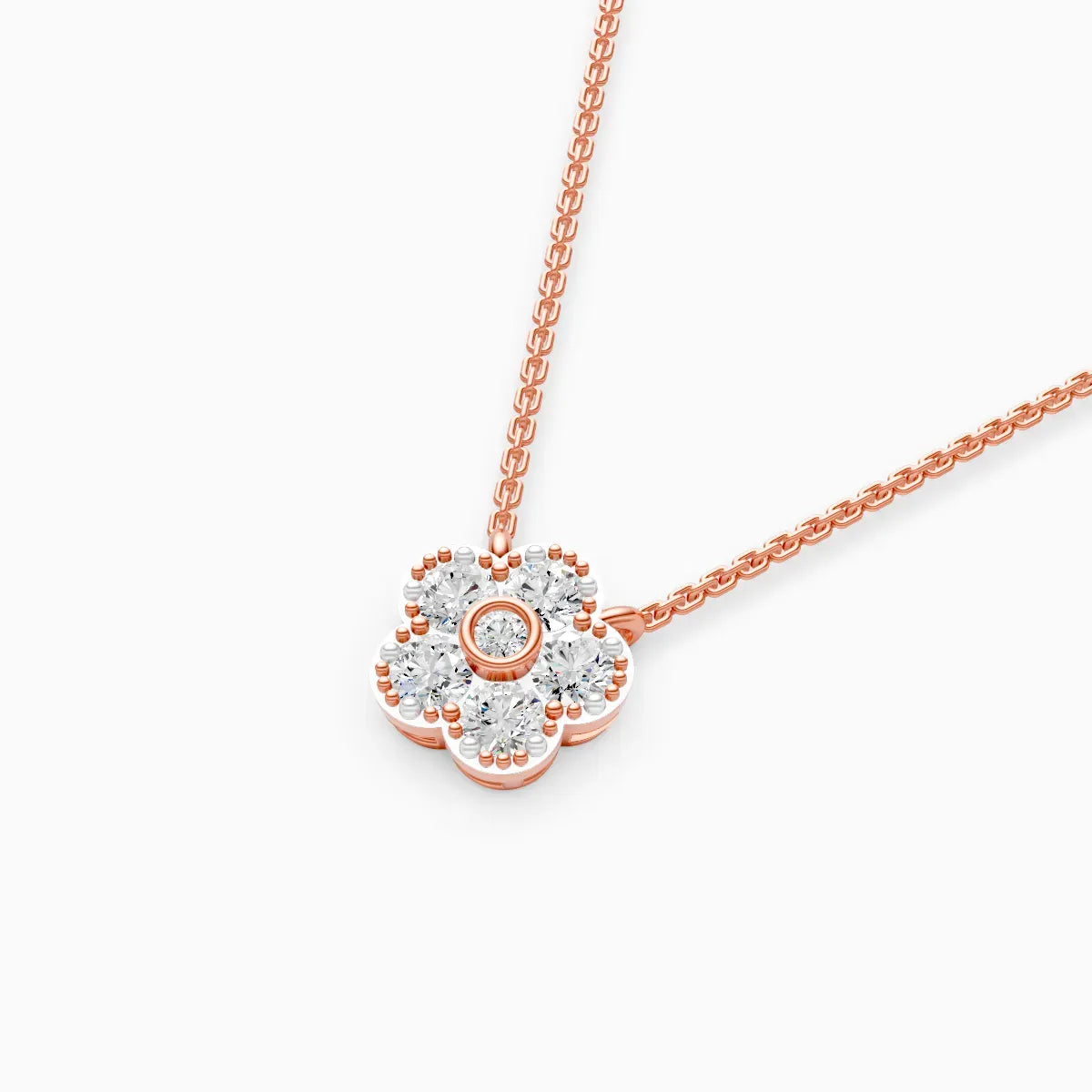 Flower Style Gold Pendant With Chain