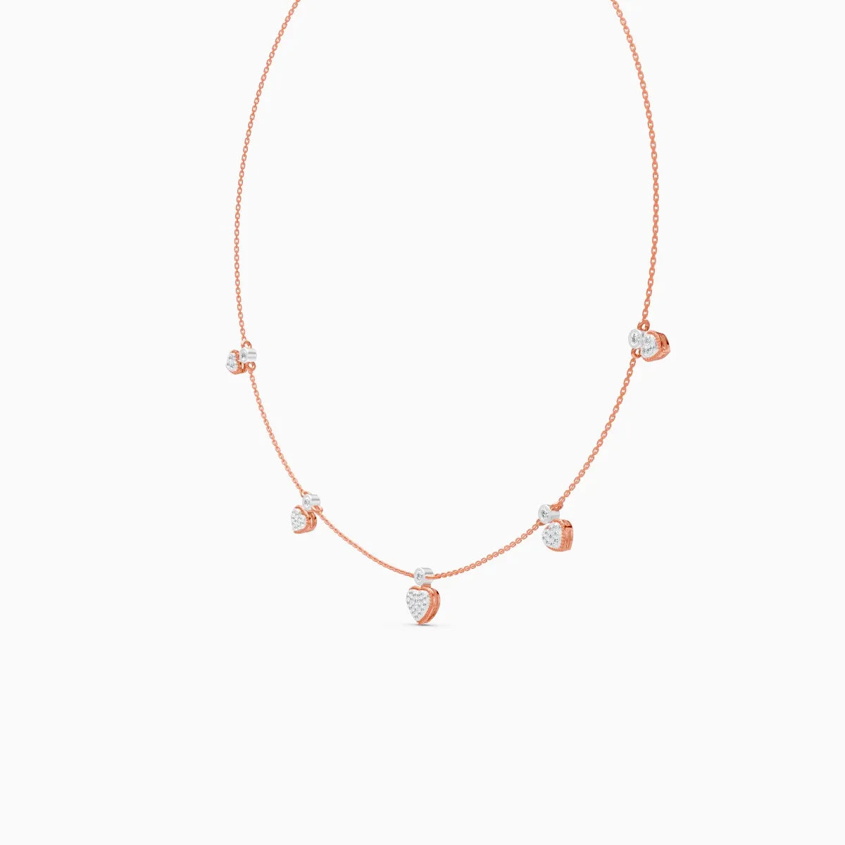 Blush Heart Charm Lab Diamond Chain