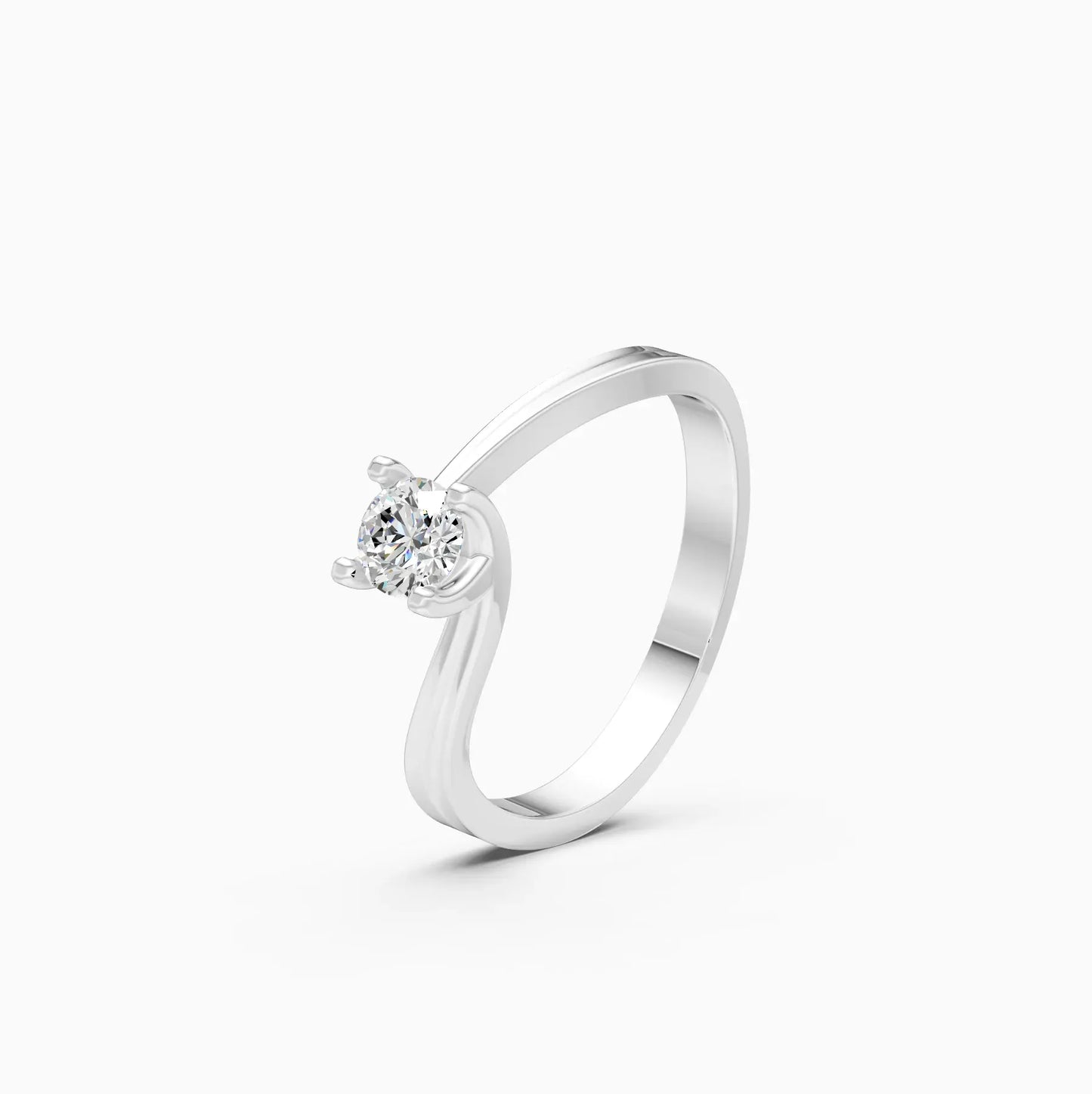 Bypass Round Solitaire Ring