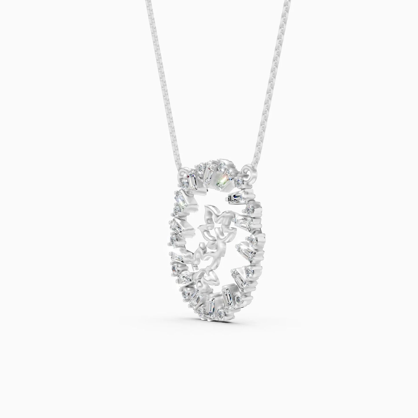 Floral Diamond Pendant Necklace
