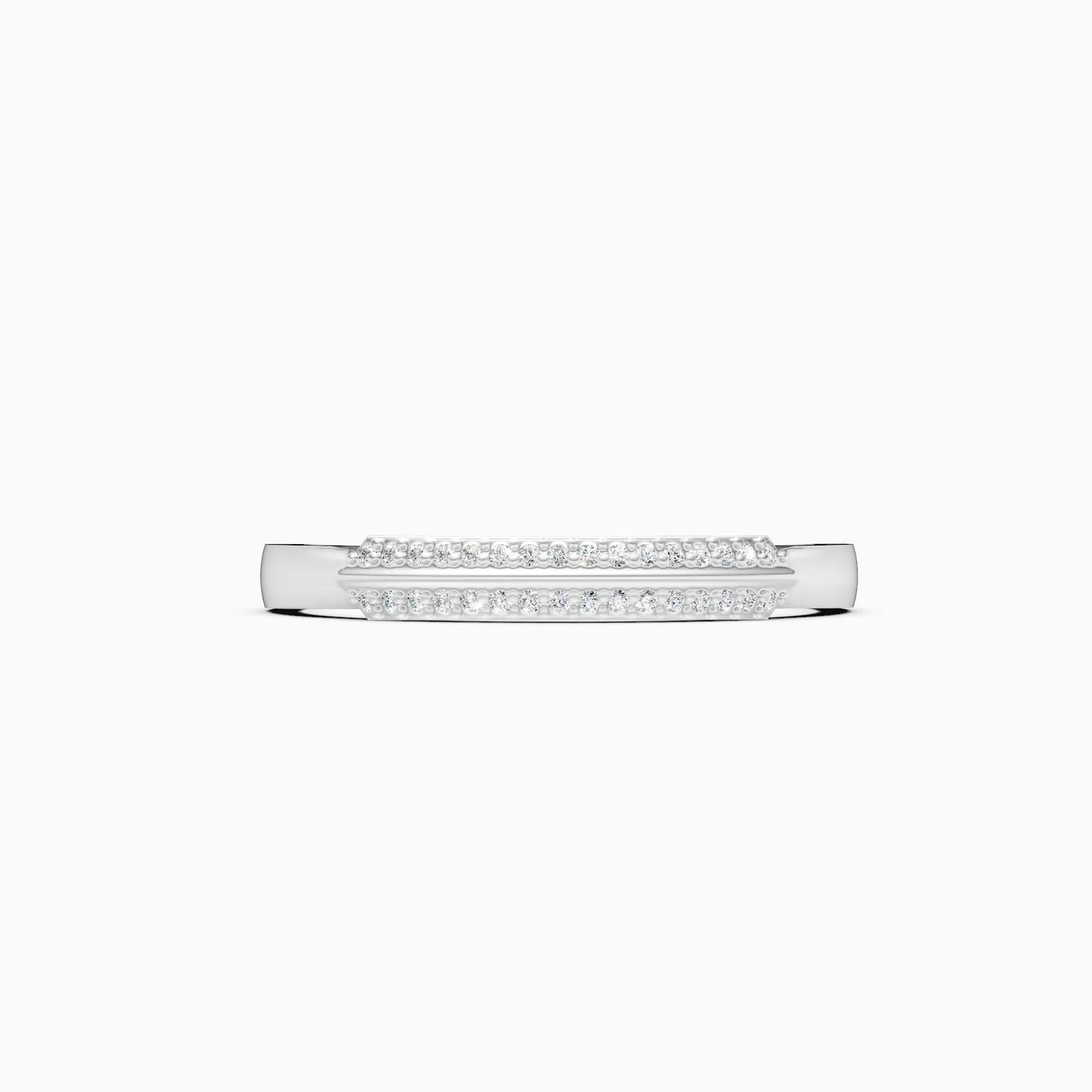 Trendy Double Row Lab Grown Diamond Ring