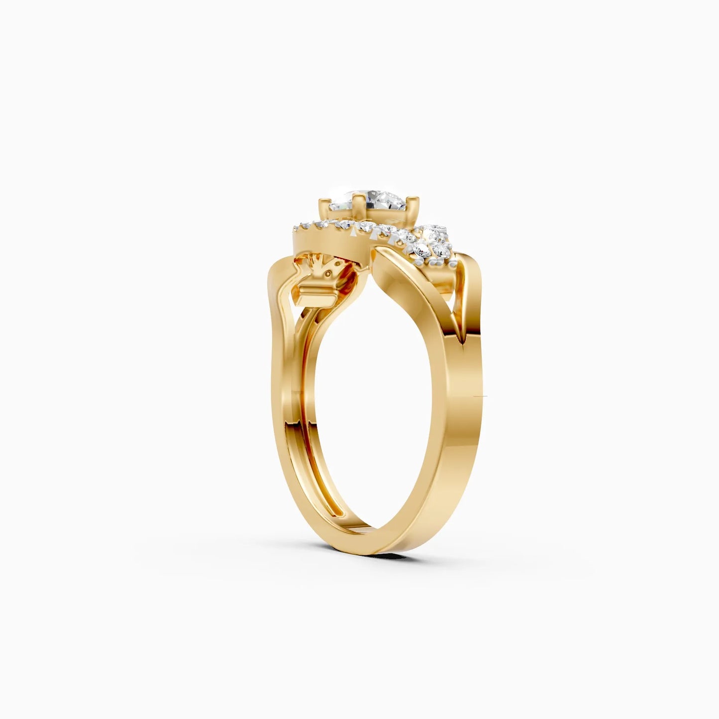 Celeste Spark Halo Solitaire Ring