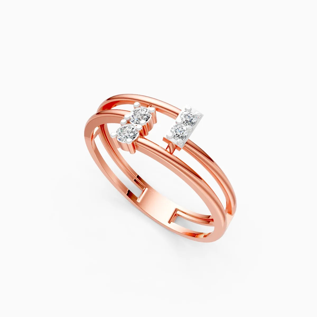 Double Bar Diamond Ring