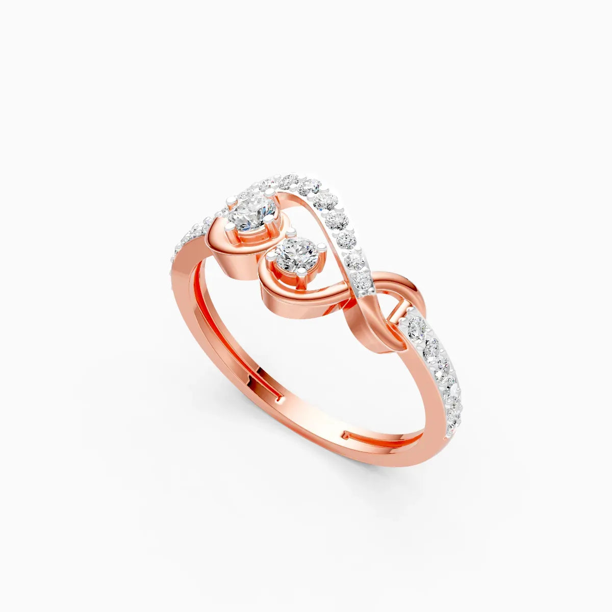 Crossover Solitaire Ring