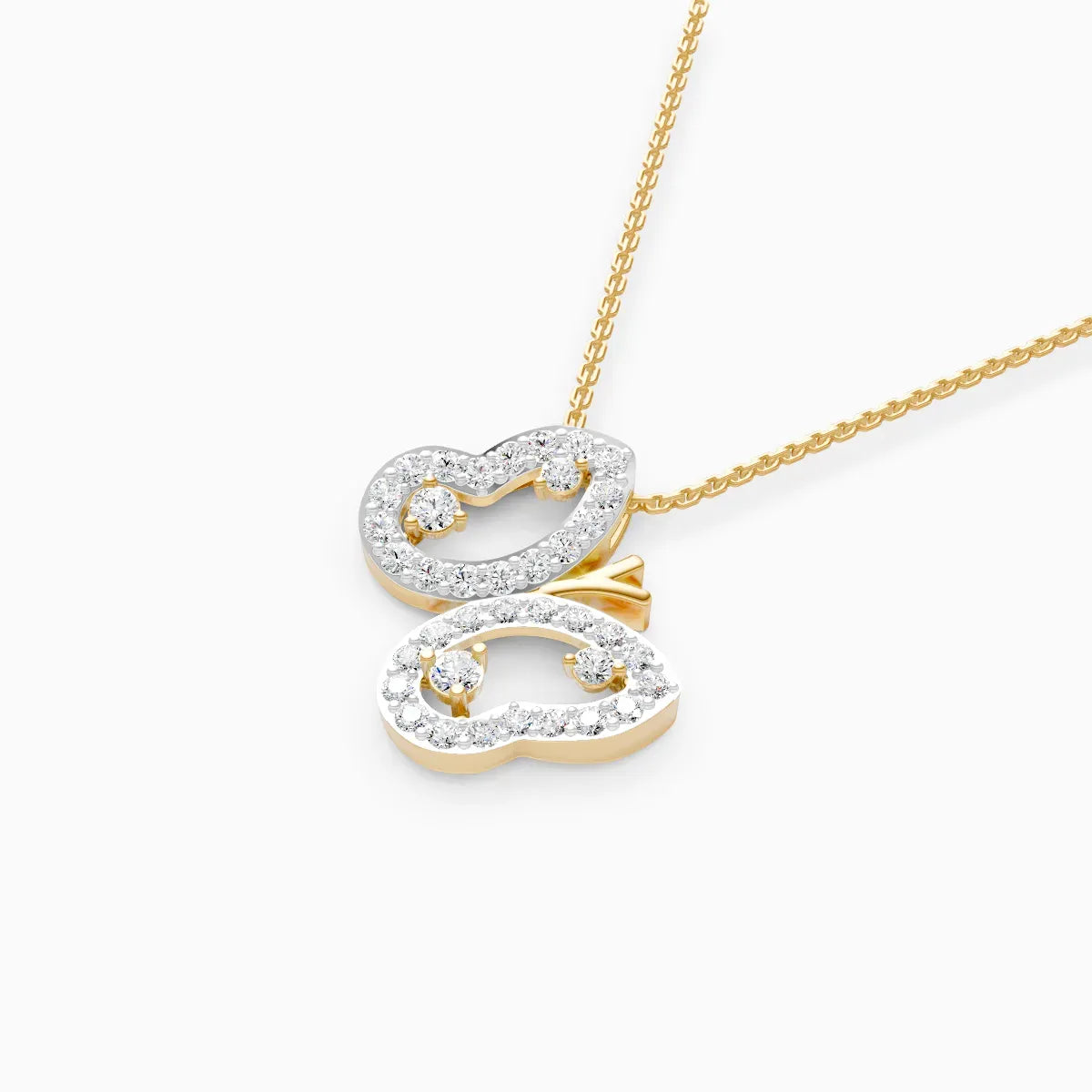 Butterfly Shaped Round Cut  Lab Grown Diamond Necklace