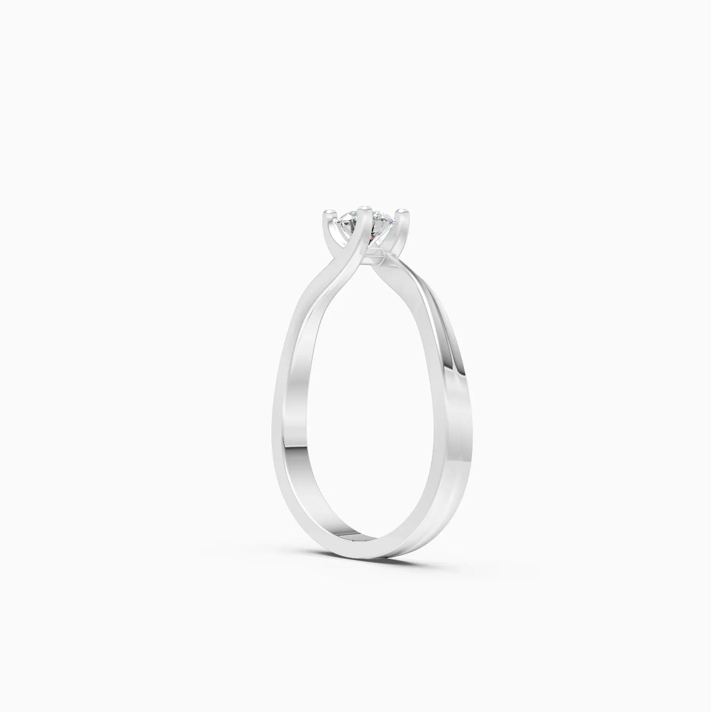 Bypass Round Solitaire Ring