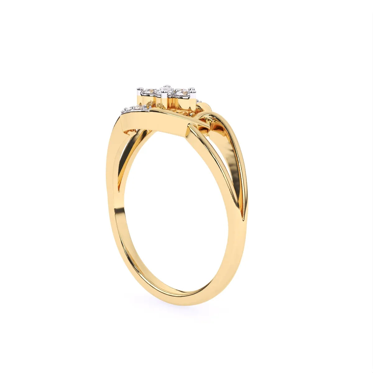 Unique Pear Shape Style 14K Gold Diamond Ring