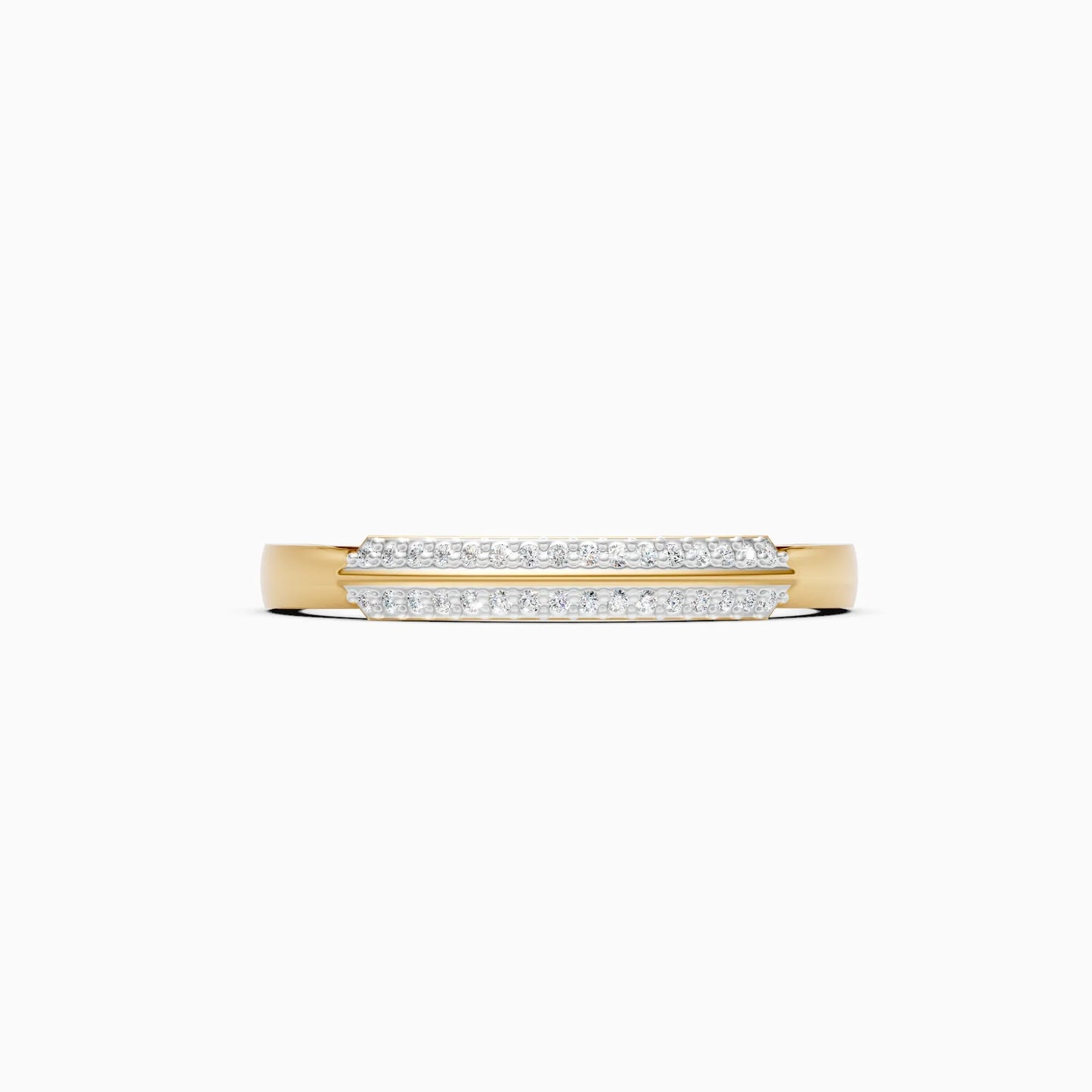 Trendy Double Row Lab Grown Diamond Ring