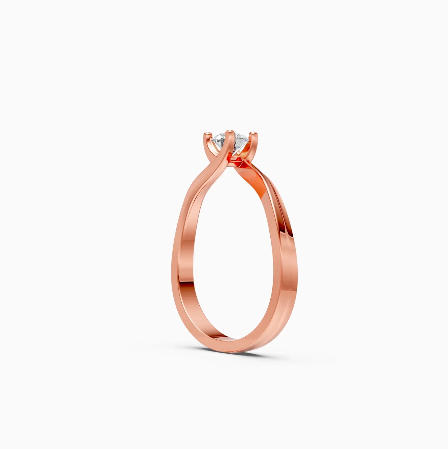 Bypass Round Solitaire Ring