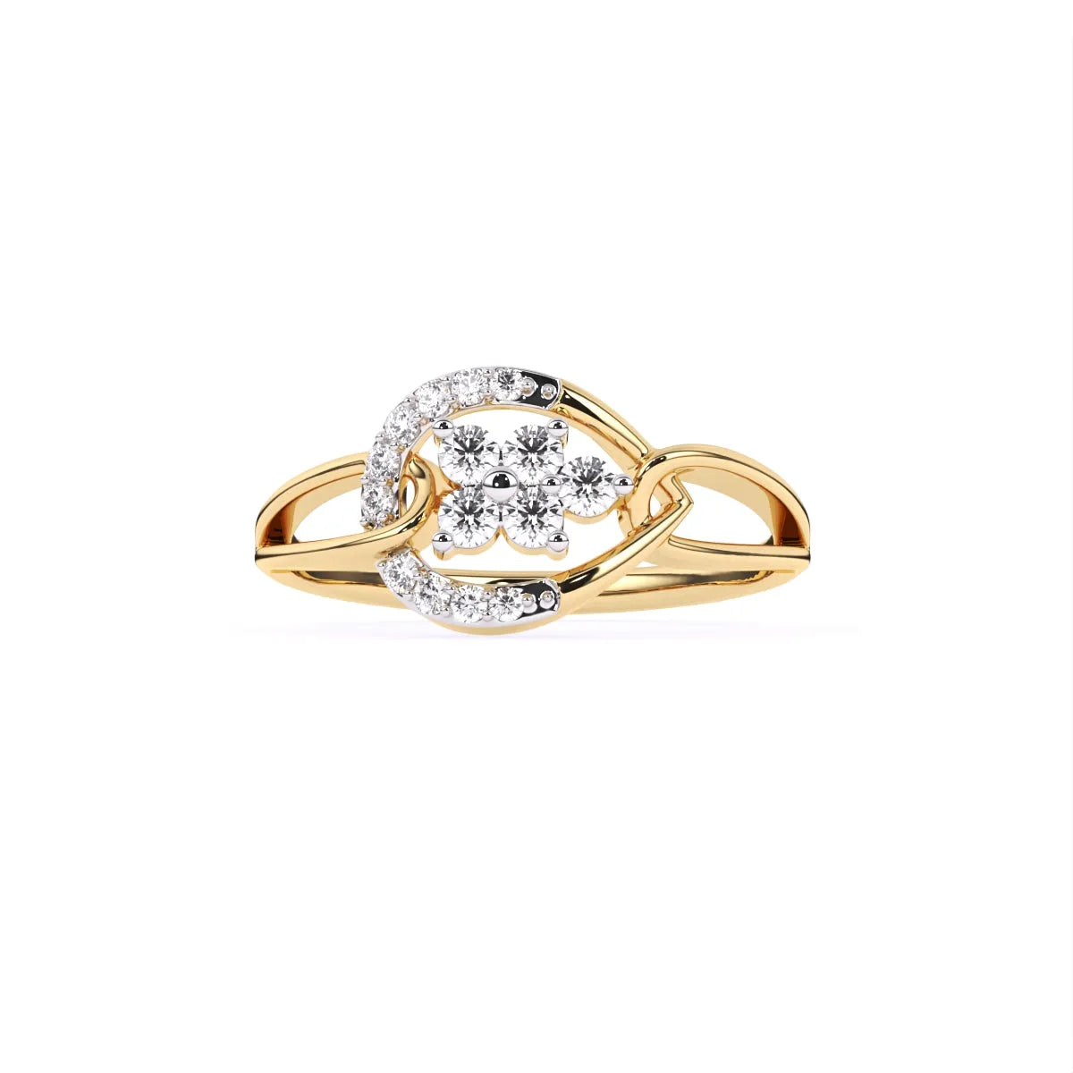 Unique Pear Shape Style 14K Gold Diamond Ring