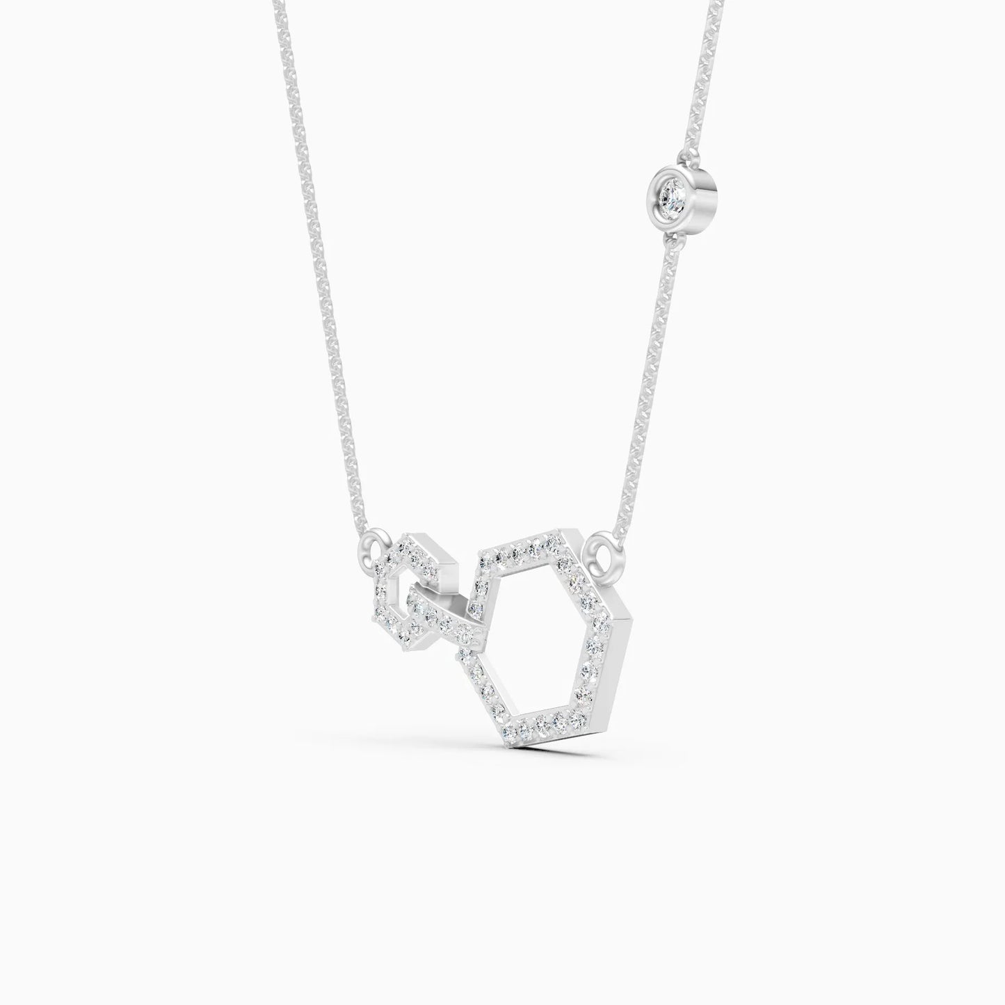 Modern Hexagon Lab Grown Diamond Pendant