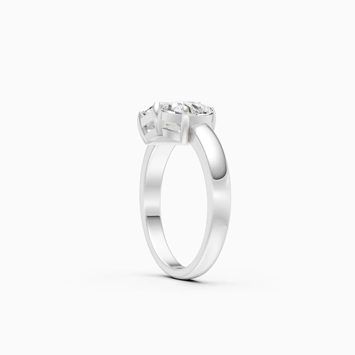 Pear & Emerald Toi Et Moi Engagement Ring