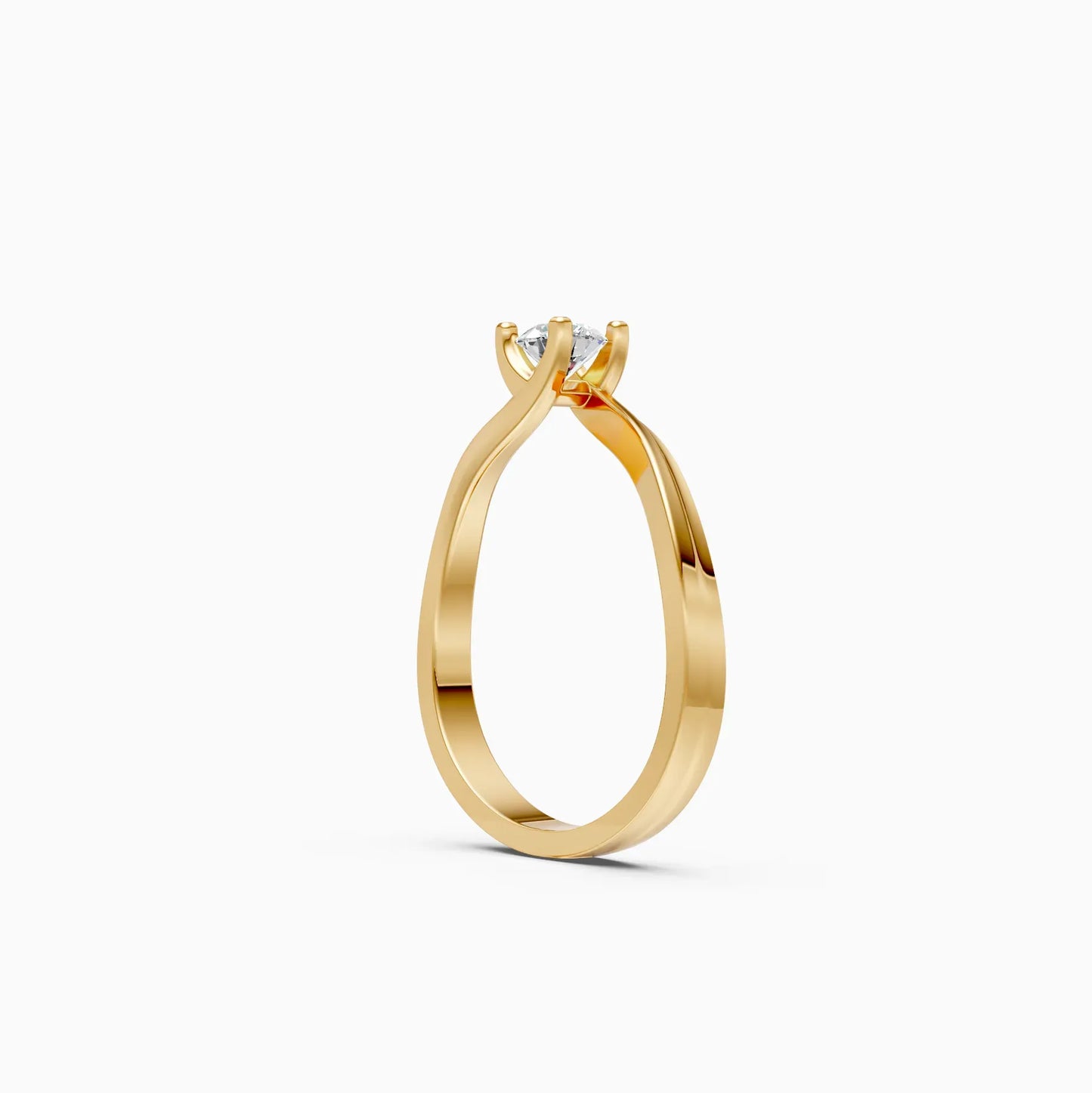 Bypass Round Solitaire Ring