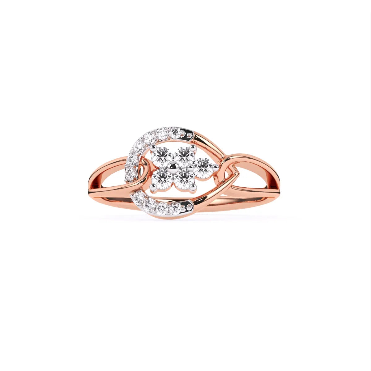 Unique Pear Shape Style 14K Gold Diamond Ring