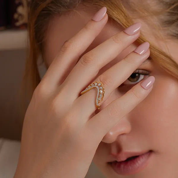Crown Lab Grown Diamond Vanki Ring Set in 14K Rose Gold