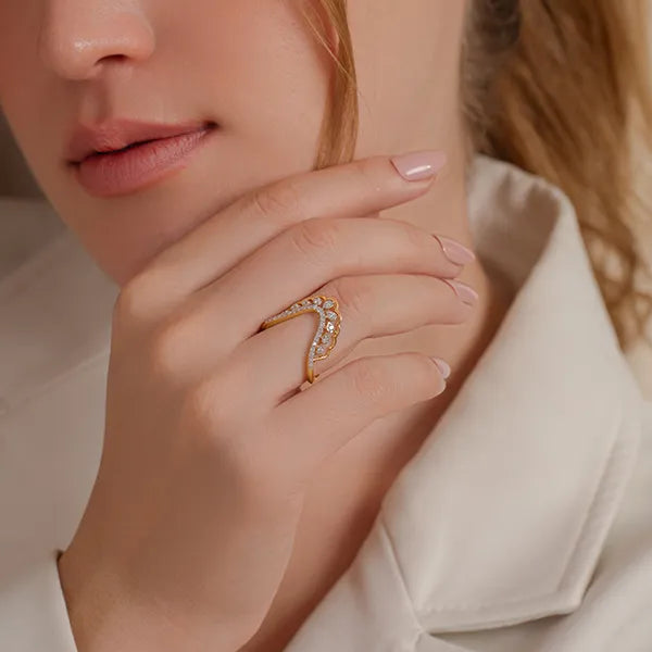 Crown Lab Grown Diamond Vanki Ring Set in 14K Rose Gold