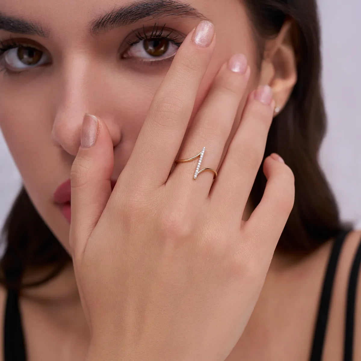 Stylish Open-Style Diamond Band