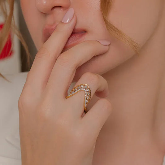 Crown Lab Grown Diamond Vanki Ring Set in 14K Rose Gold