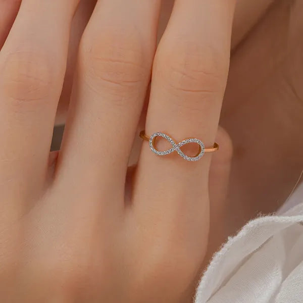 Full-Outline Micro-Pavé Infinity Symbol Ring