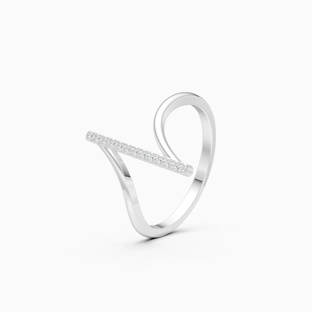 Stylish Open-Style Diamond Band