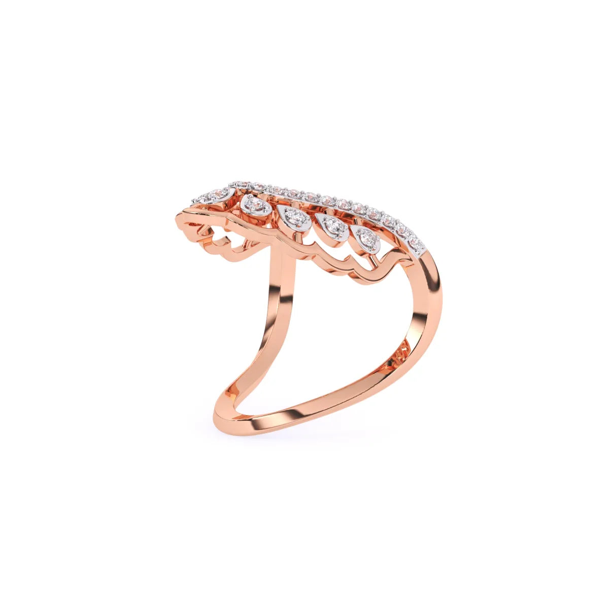 Crown Lab Grown Diamond Vanki Ring Set in 14K Rose Gold