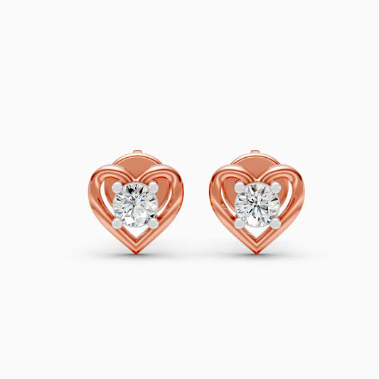 Heart Solitaire Studs