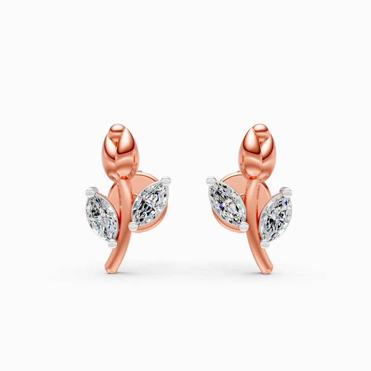 Rosebud Diamond Studs