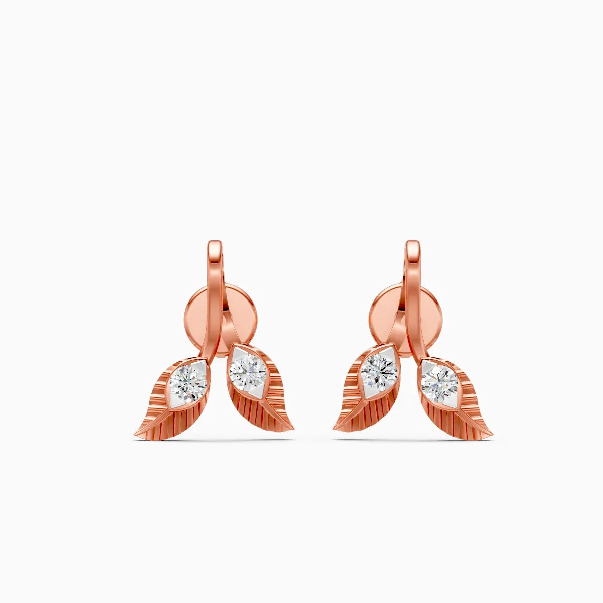 Leaf Duo Diamond Studs