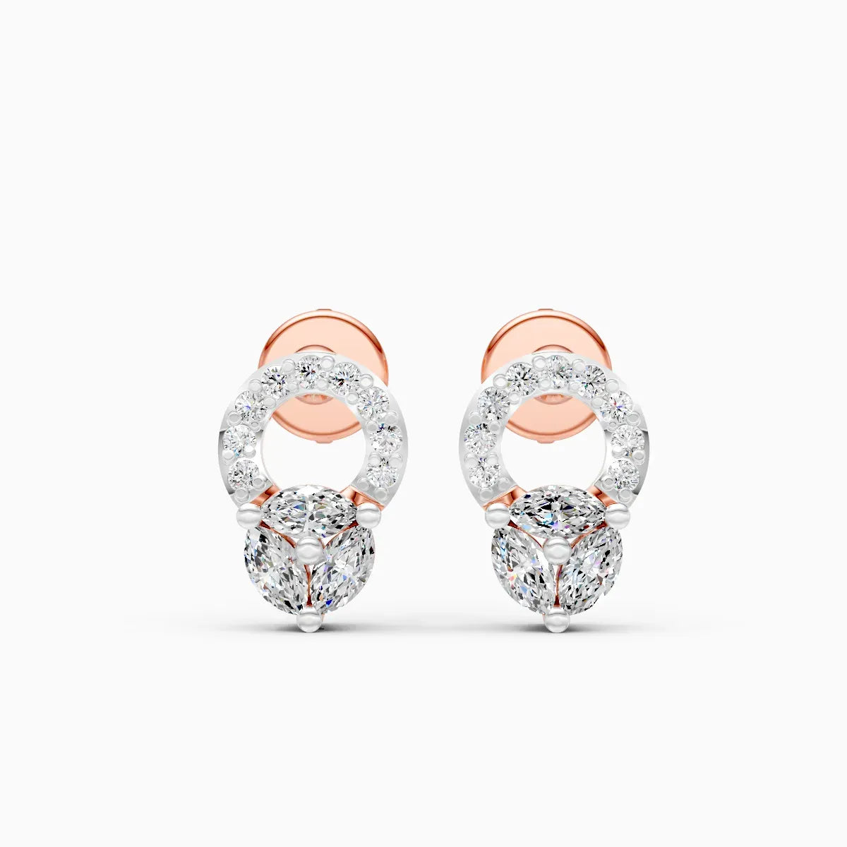 Marquise Drop Halo Studs