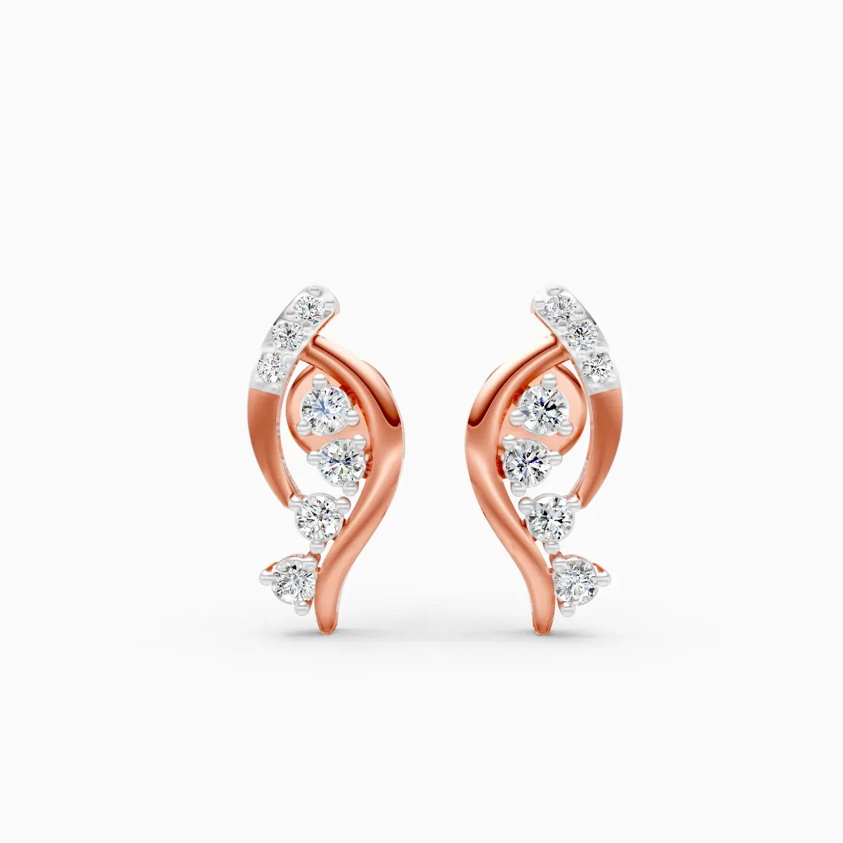 Wave Cluster Stud Earrings