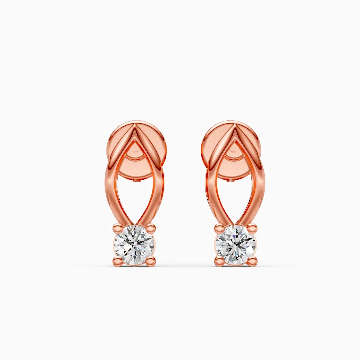 Leaf Drop Diamond Studs