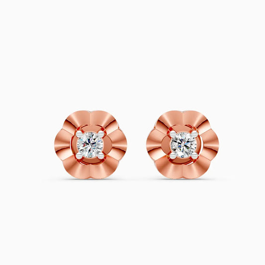 Round Floral Stud Earrings