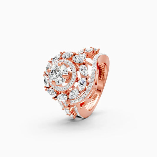 Round By pass Art deco style Ring