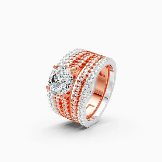 Sparkle Solitaire Five Band Engagement Ring