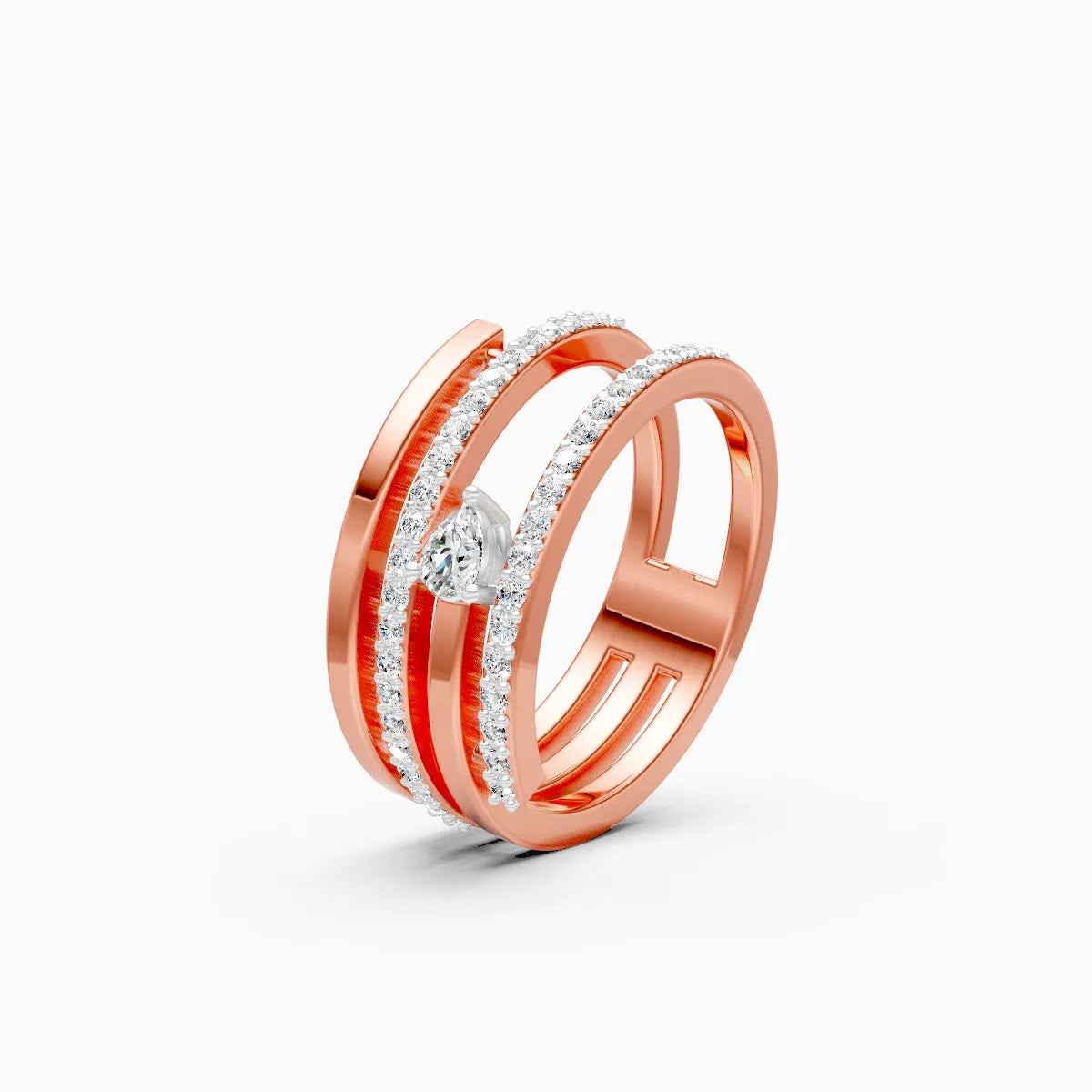 Four Line Lab Grown Diamond Classy Ring