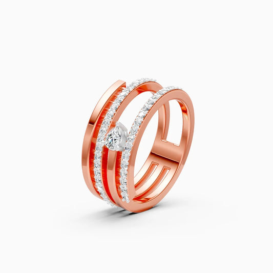 Four Line Lab Grown Diamond Classy Ring