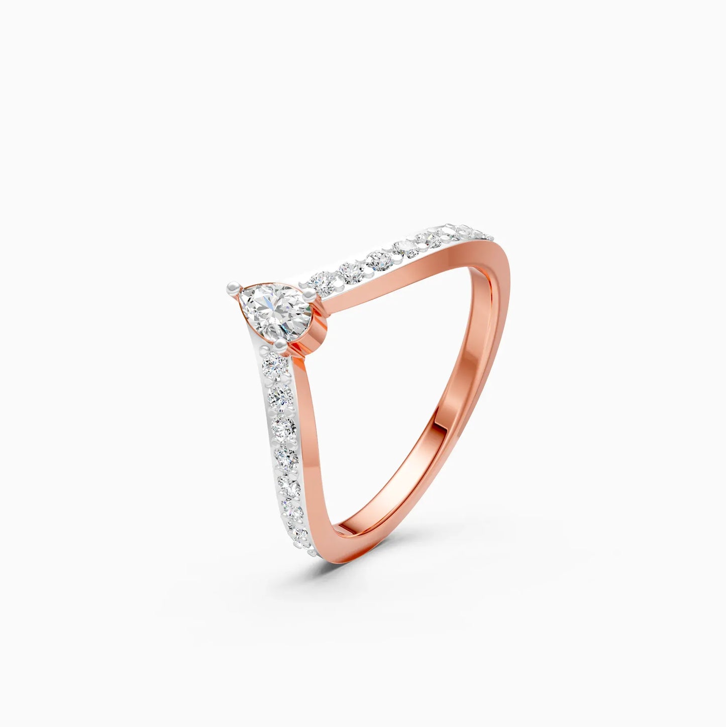 Pear Diamond Curved Wedding Band