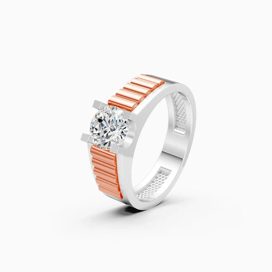 Rugged Band Men's Solitaire Diamond Ring