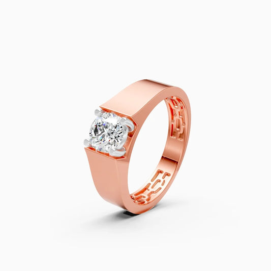 Geometric Inner Pattern Ring with Bold Round Center solitaire