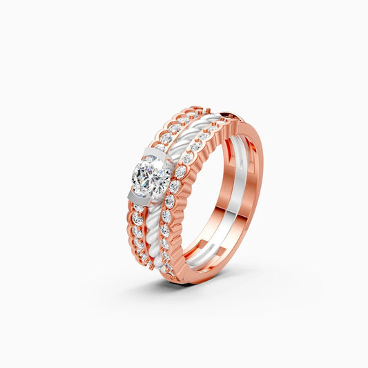 trio layered centerpiece diamond ring