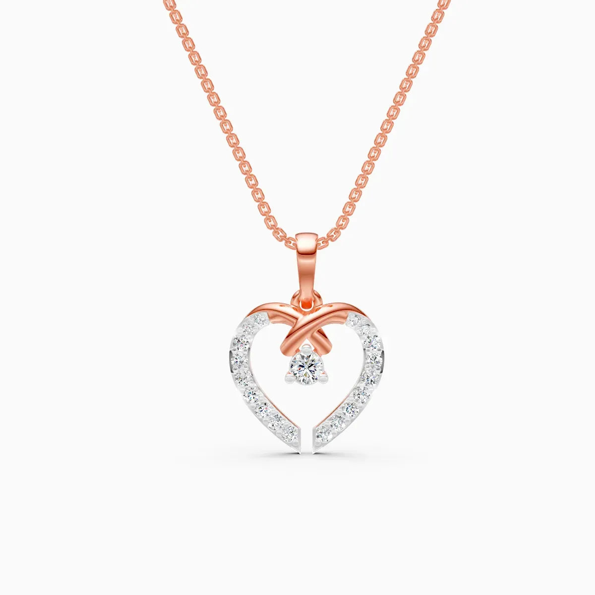 Intertwined Heart Diamond Pendant