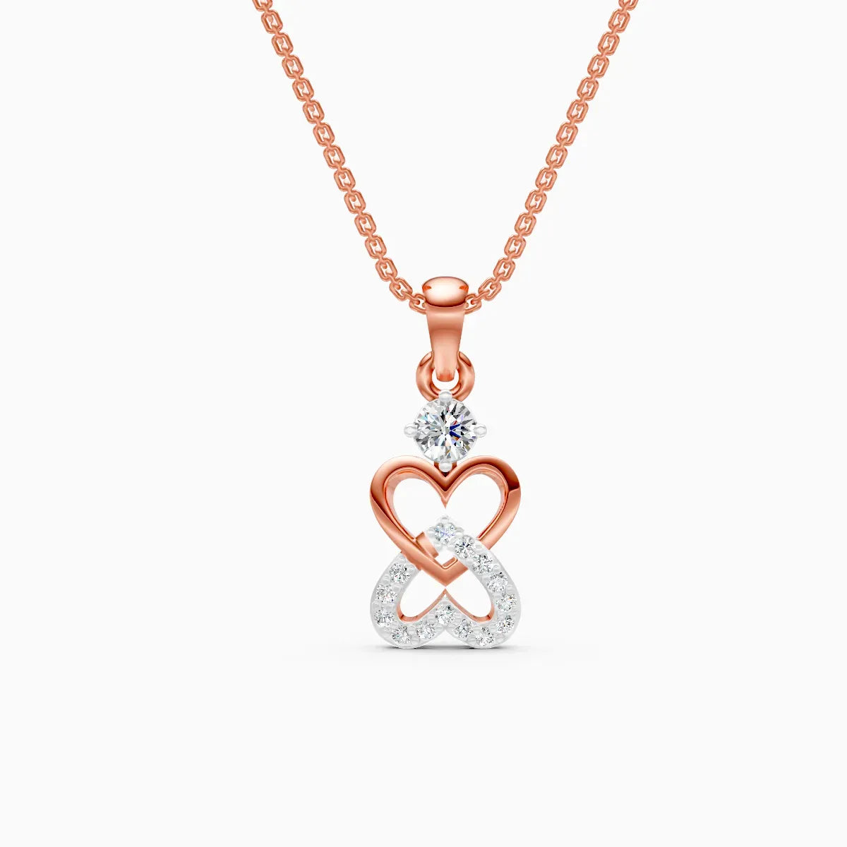 Round Diamond Heart Infinity Pendant