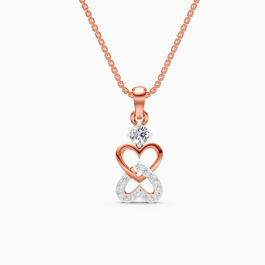 Round Diamond Heart Infinity Pendant