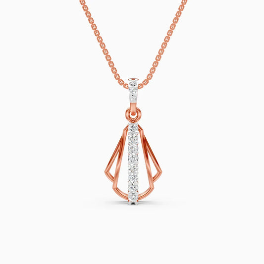 vertical line Diamond Pendant
