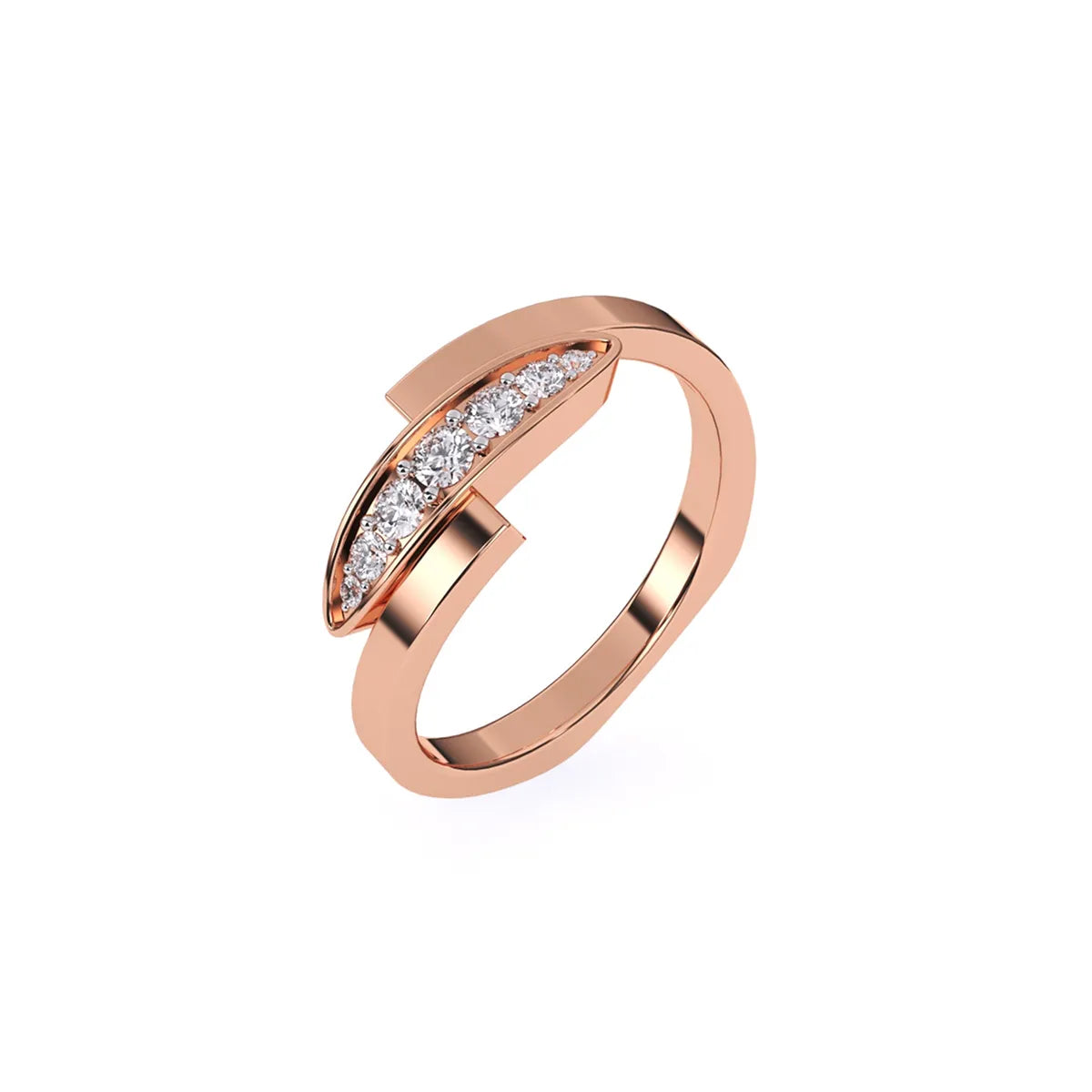 Round Lab Grown Diamond By Pass Style Band