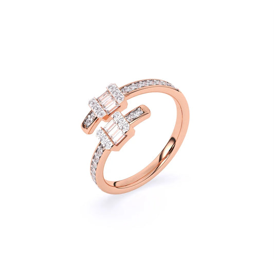 Baguette & Round Open Gape Wedding Band