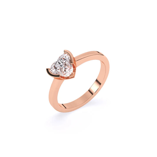 Heart Solitaire Diamond Ring